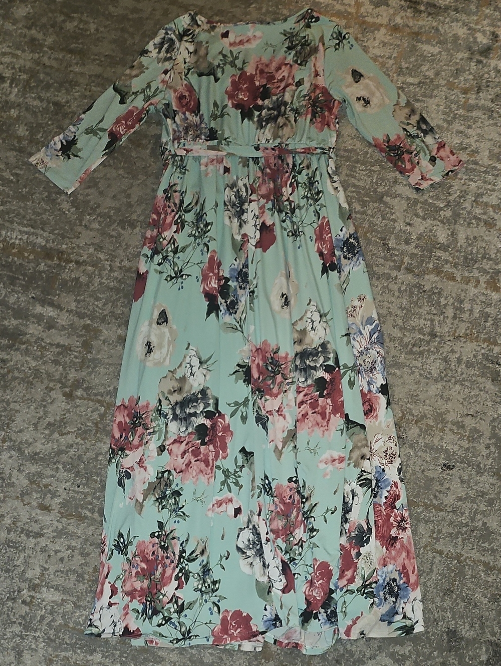 Pinkblush Blue Teal Floral Surplice Bodice Maternity Maxi Dress XL NWT - Picture 11 of 11